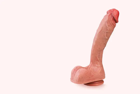 Jason realistic dildo on a pale pink background