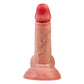 Front view of Elon realistic platinum silicone dildo with suction cup base
