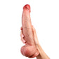 Hand holding Oppa realistic dildo upright to show size and shape
