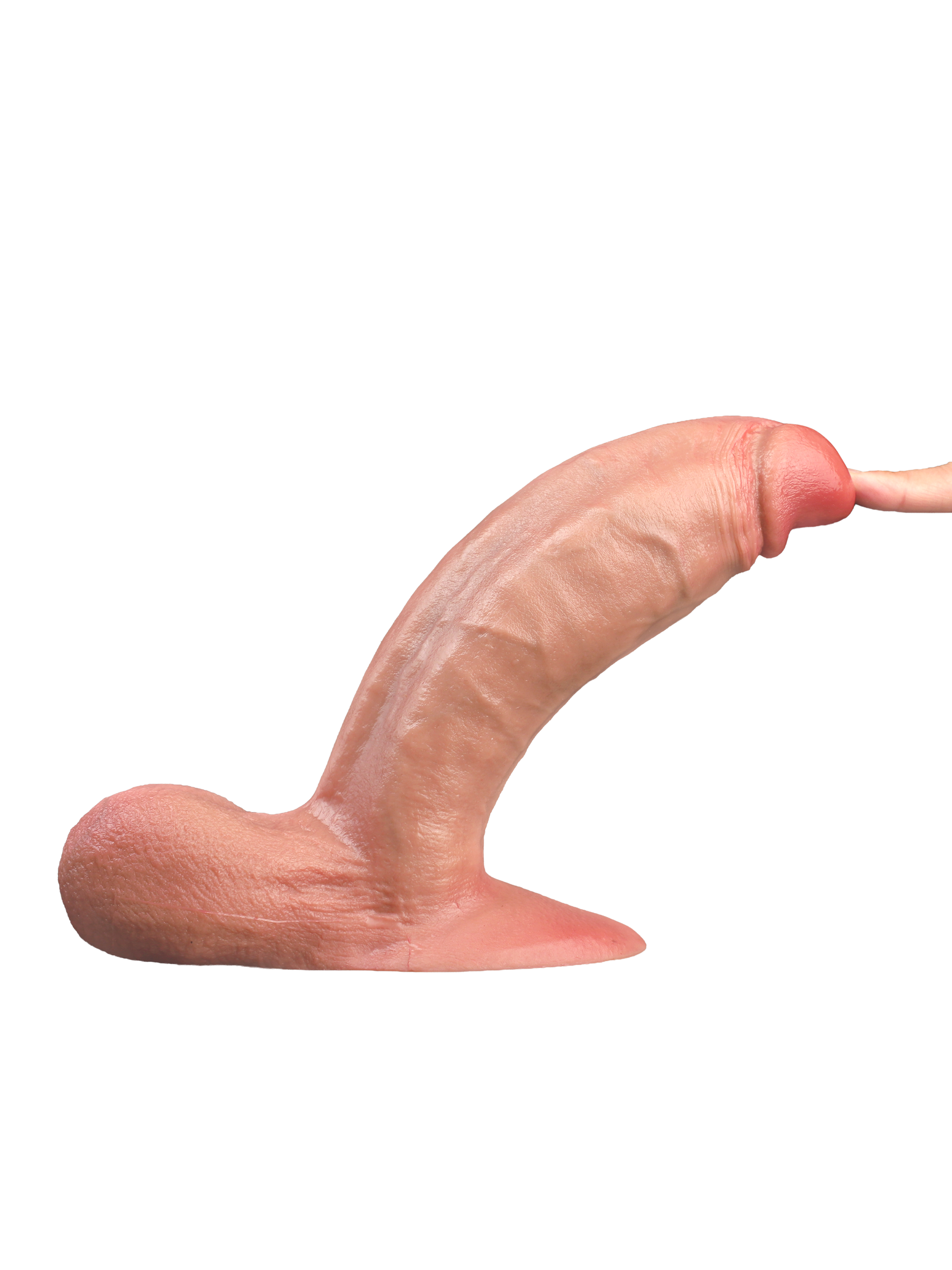 Flexible O-Annihilator2077 realistic platinum silicone dildo bent forward