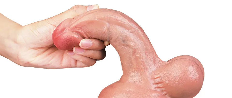 Elon realistic silicone dildo shaft texture detail