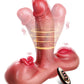 Aaron III multifunction realistic dildo with a textured central shaft, two side stimulators, vibration indicators, contoured base, and remote control.
