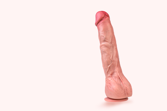 Geoduck Boy realistic dildo product cutout on a light pink background