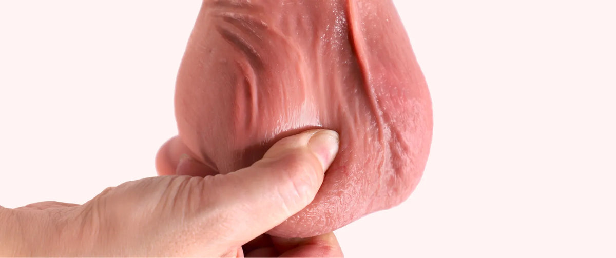 Close-up of Geoduck Boy realistic dildo base texture