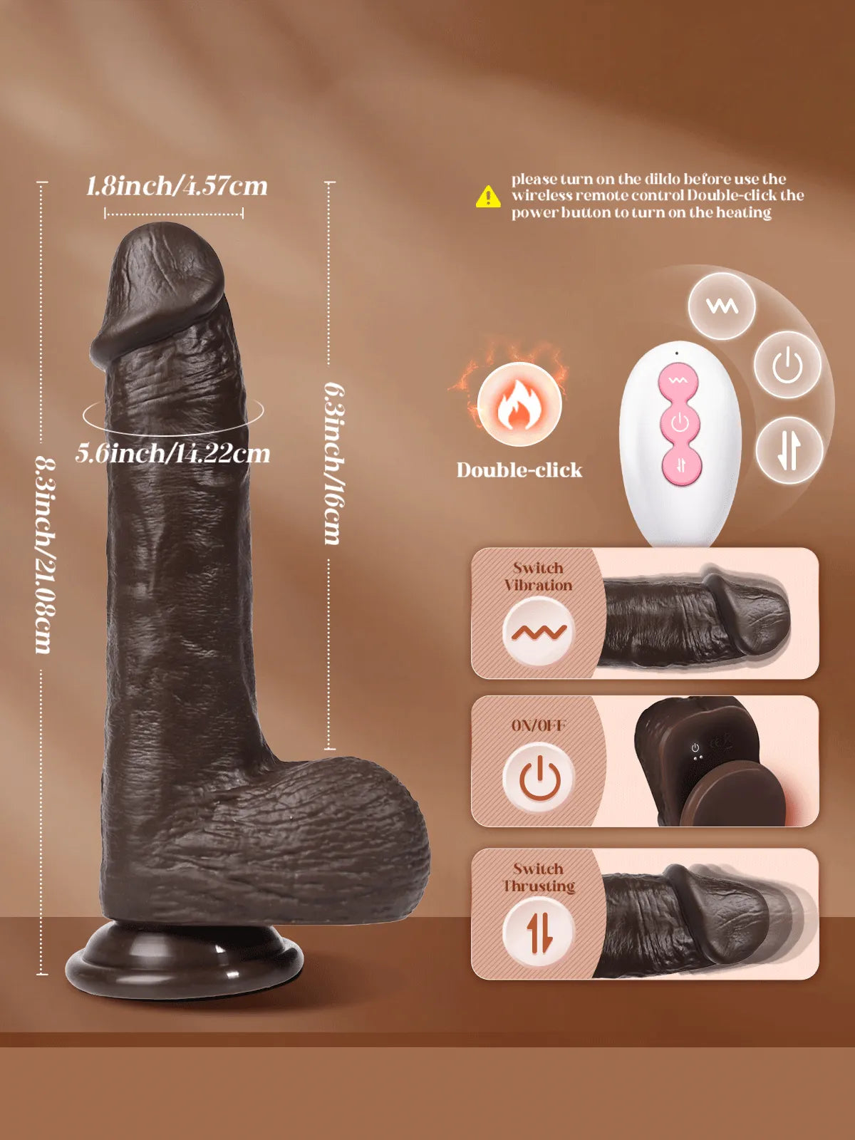 Patton II-Brown dimensions and remote control functions