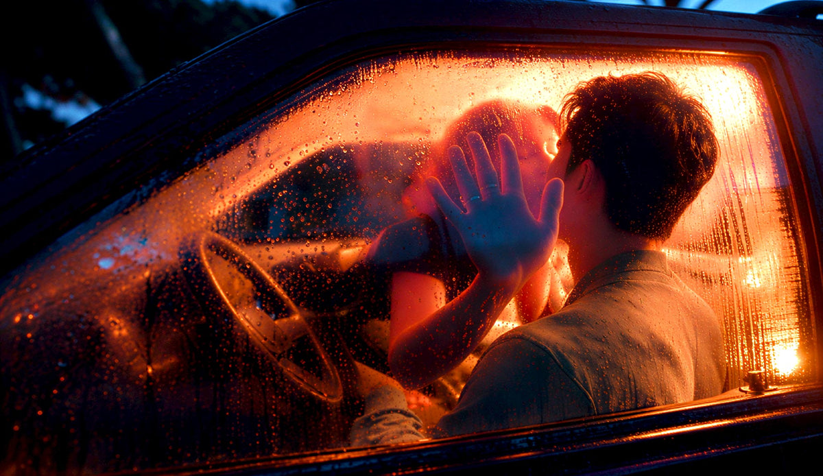 A steamy moment in the car