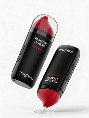 Hitzon portable lubricant warmer with a compact black and red design